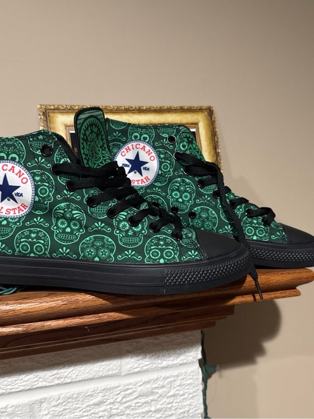 Converse Green Sugar Skull High-Top Sneakers